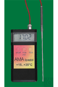 Electronic digital thermometer, Ama Spezial, +15...+35:0,01°C, probe of stainless steel...